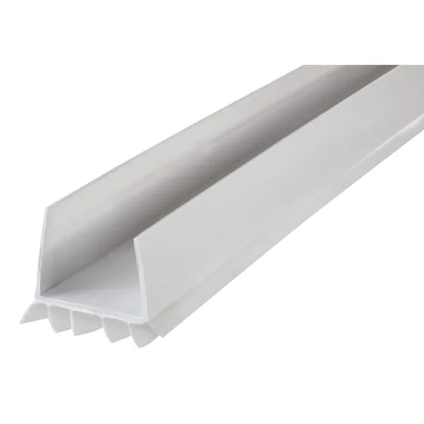 36 in. White Vinyl U-Shape Deny Slide-On Under Door Seal