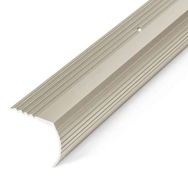 Satin Nickel 1-1/16 in. x 144 in. Aluminum Stair Edging Transition Strip
