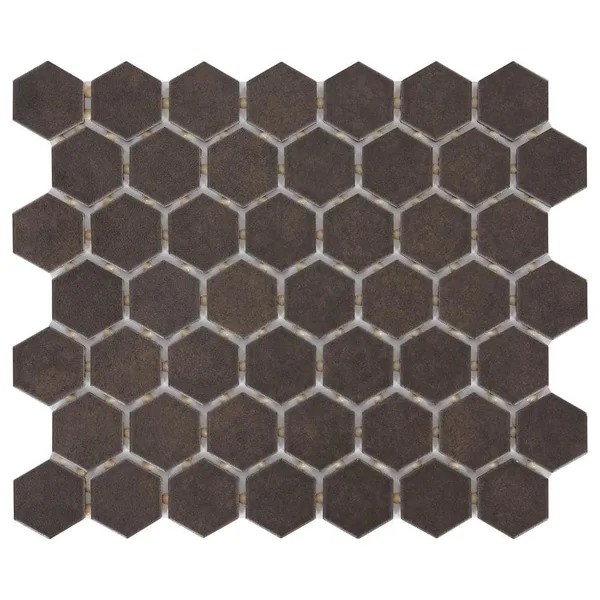 LuxeCraft Hexagon 10 in. x 12 in. x 6.35 mm Obsidian Black Glazed Ceramic Mosaic Tile (0.81 sq. ft./Each)