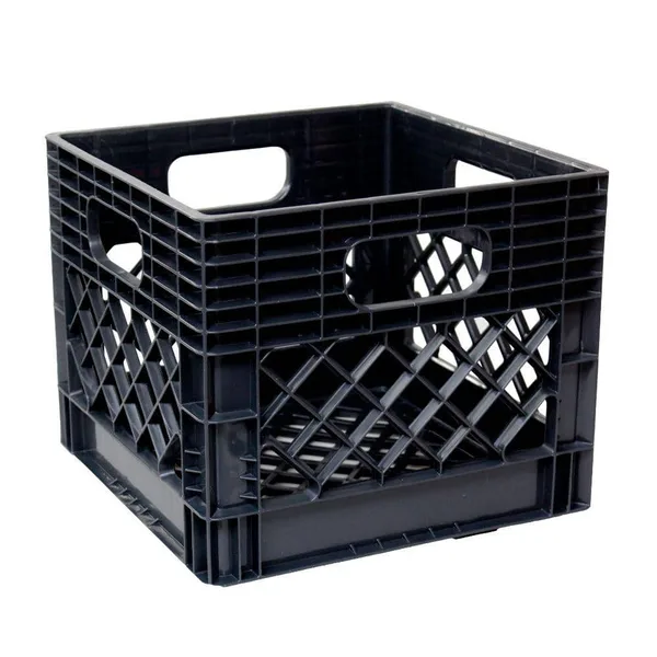 11 in. x 13 in. x 13 in. Black Milk Crate
