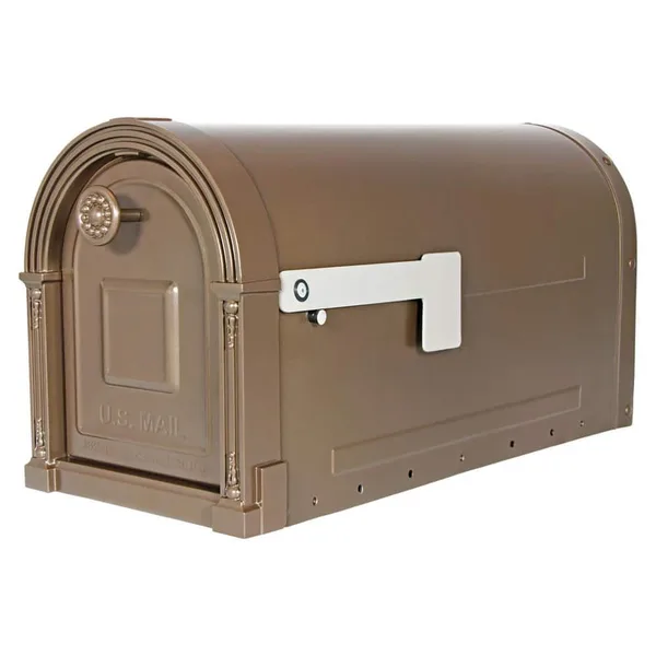 Garrison Venetian Bronze, Large, Steel, Post Mount Mailbox