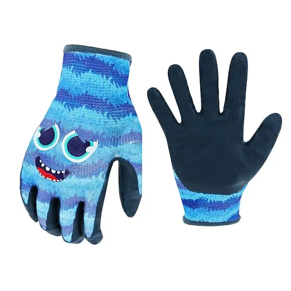 Kids/Youth Small/Medium Nitrile Coated Outdoor and Work Gardening Gloves