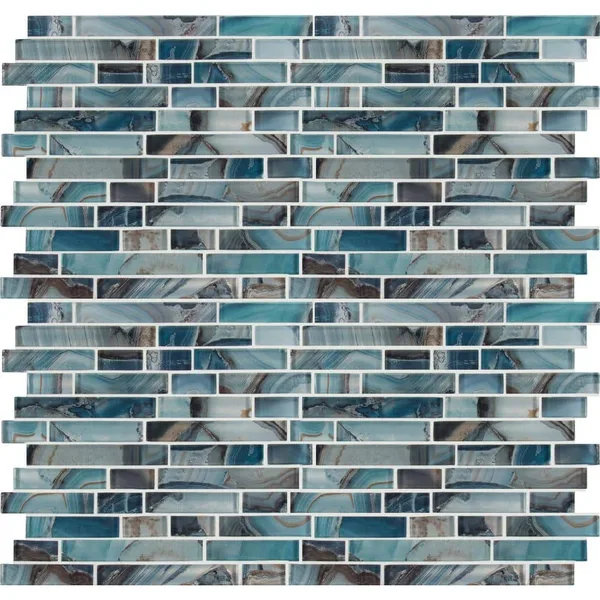 Night Sky 12 in. x 14 in. Mesh-Mounted Glossy Mosaic Glass Wall Tile (0.97 sq. ft. / each)