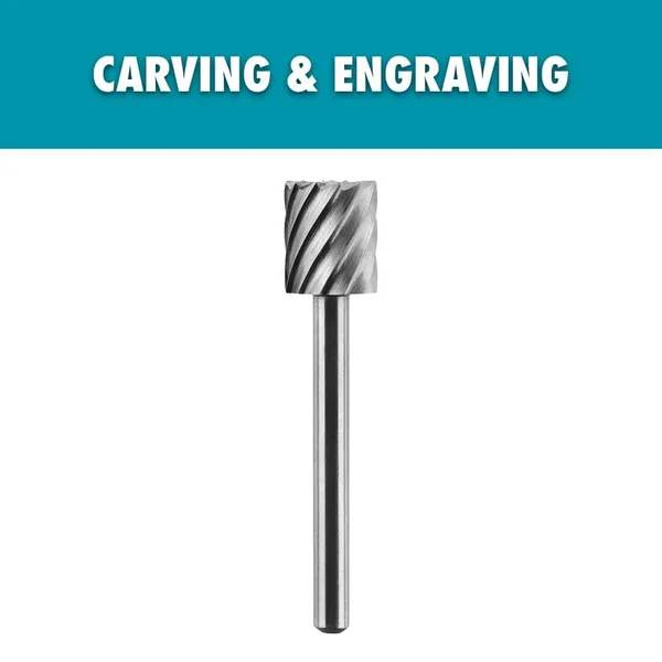 Rotary Tool 5/16 in. Cylinder Engraving Burr (For Metal, Plastic and Wood)
