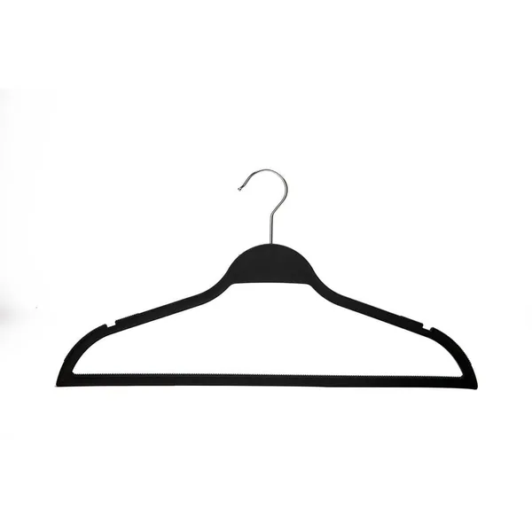 Plastic Rubber-Coated Hangers in Black (30-Pack)