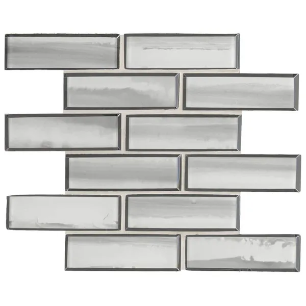 Ombre Grigia 12 in. x 12 in. Glossy Glass Mosaic Tile (1 sq. ft. / each)