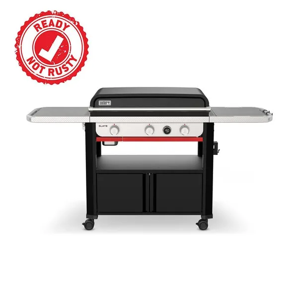 Slate Griddle 3-Burner Propane Gas 30 in. Flat Top Grill in Black with Thermometer